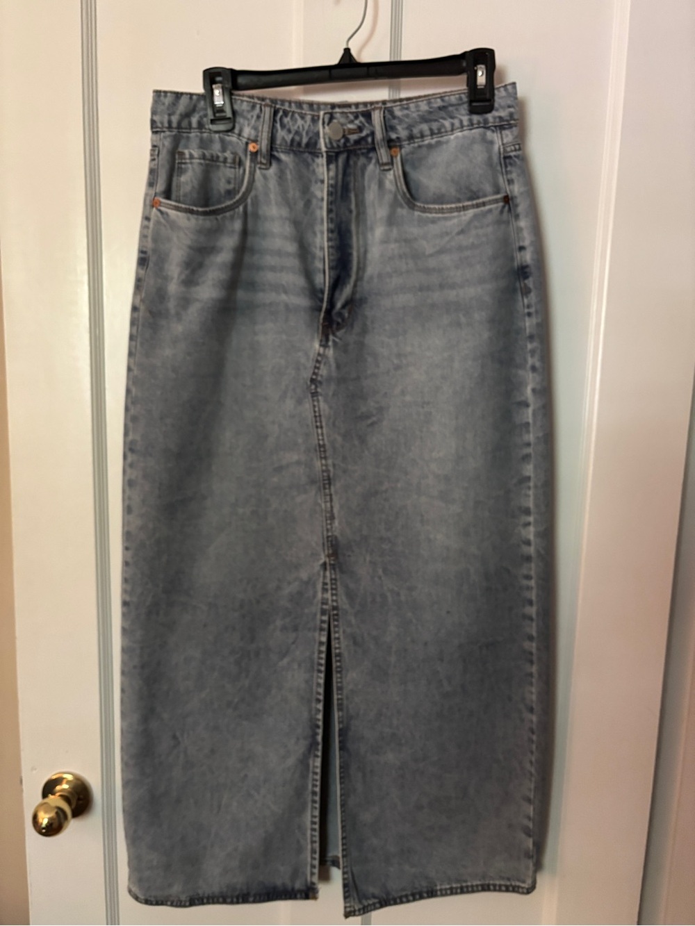 Blank NYC Light Blue Straight Denim Skirt